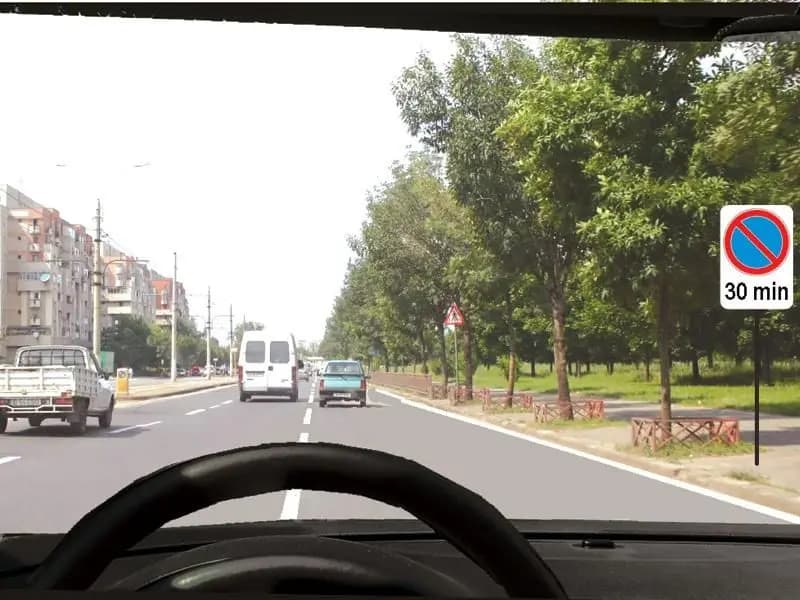 Semnificaţia indicatorului şi a panoului adiţional este: