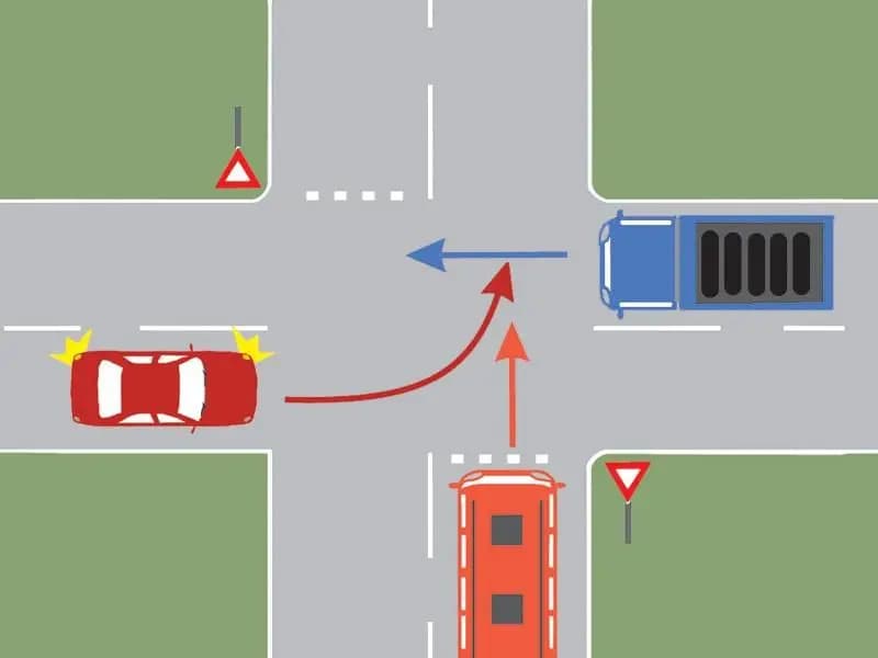 Care autovehicul va trece primul prin intersecţie?