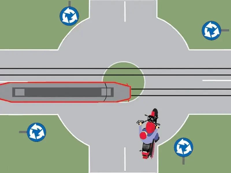 Care dintre autovehicule trece primul prin intersecţie şi de ce?